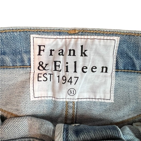 Frank & Eileen Monaghan Blue Denim Raw Hem Straight Leg Hi-Rise Jeans Size 31 - Picture 4 of 13
